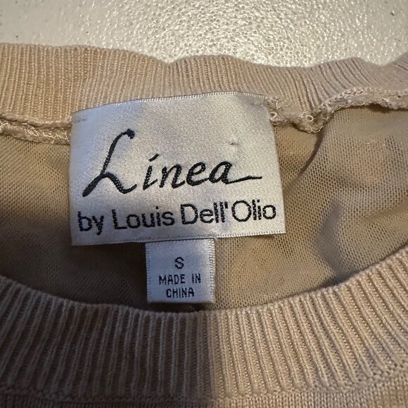 Linea by Louis Dell' Olio tan top with lace back size Small - Picture 3 of 7